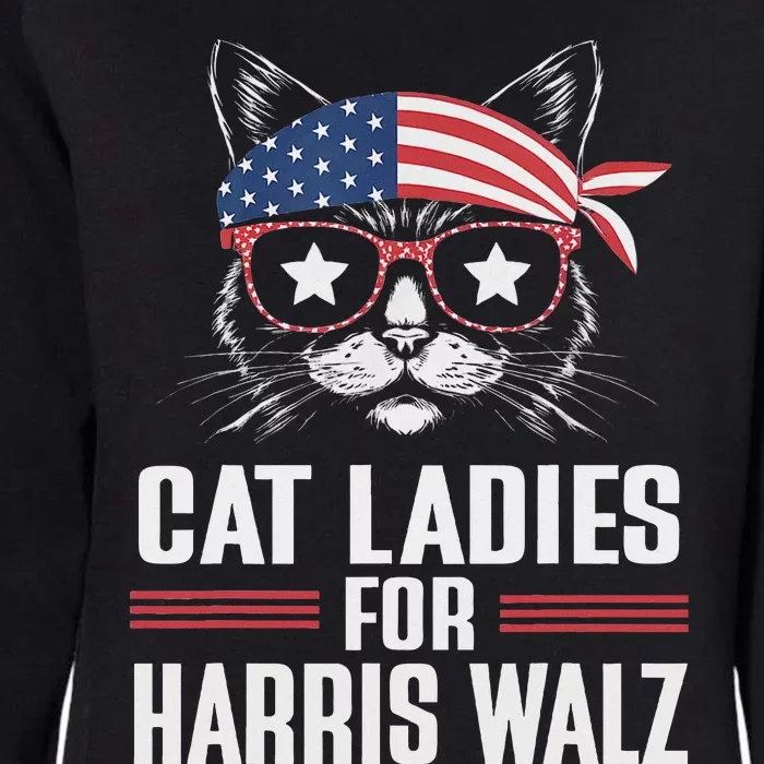 Cat Ladies For Harris Waltz Cat 2024 President Harris Waltz Womens California Wash Sweatshirt