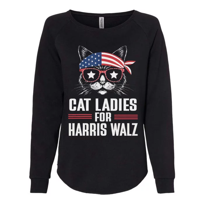 Cat Ladies For Harris Waltz Cat 2024 President Harris Waltz Womens California Wash Sweatshirt