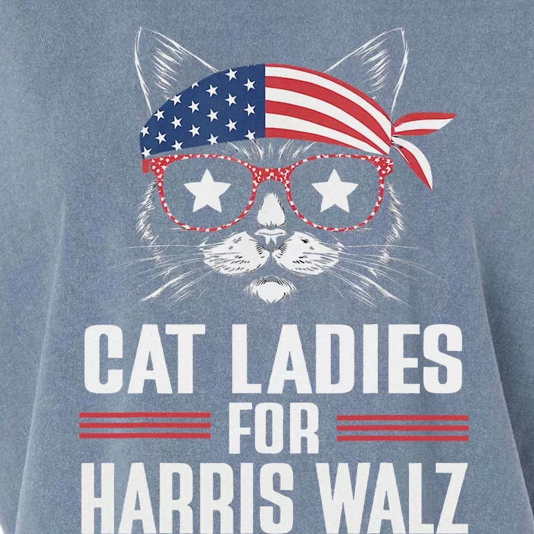 Cat Ladies For Harris Waltz Cat 2024 President Harris Waltz Garment-Dyed Women's Muscle Tee