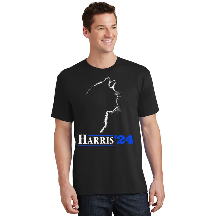 Cat Ladies For Kamala Funny Cat 2024 President Kamala Harris T-Shirt