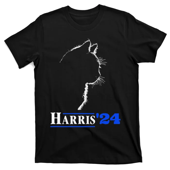 Cat Ladies For Kamala Funny Cat 2024 President Kamala Harris T-Shirt