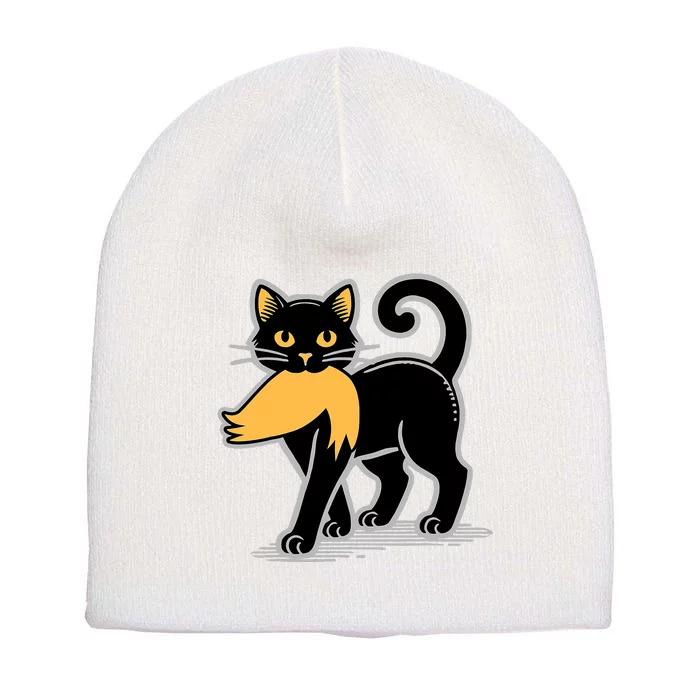 Cat Ladies For Kamala Harris Donald Trump 2024 Sarcastic Short Acrylic Beanie