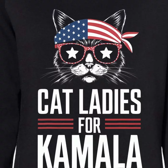 Cat Ladies For Kamala Funny Cat 2024 President Kamala Harris Trending Now Womens California Wash Sweatshirt