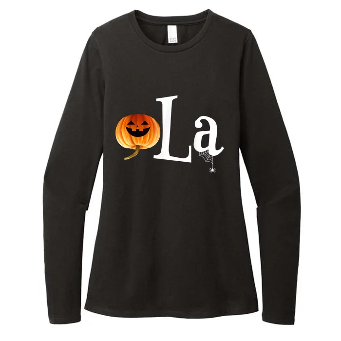 Comma La Funny Kamala Harris Halloween Pumpkin Womens CVC Long Sleeve Shirt