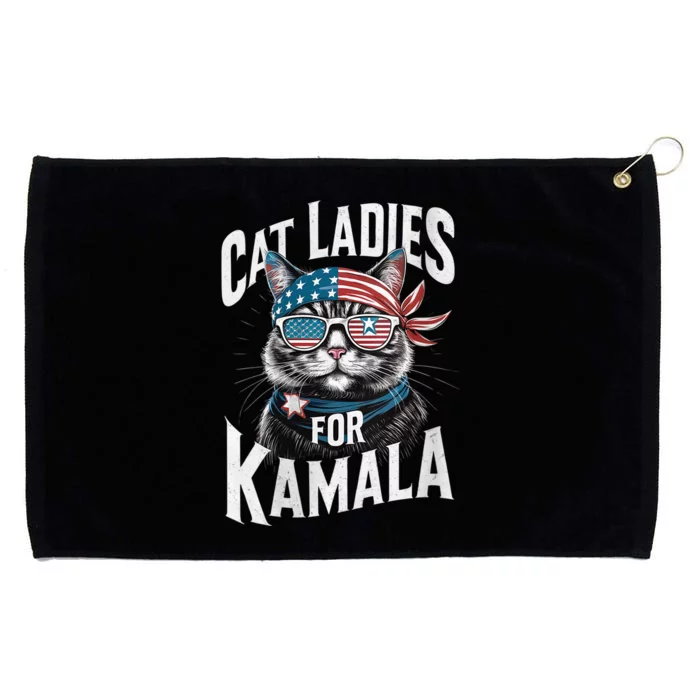 Cat Ladies For Kamala 2024 President Kamala Harris Grommeted Golf Towel