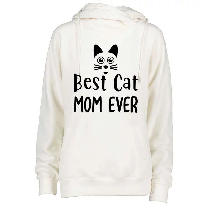 Cat Lover Funny Gift Best Cat Mom Ever Gift Womens Funnel Neck Pullover Hood