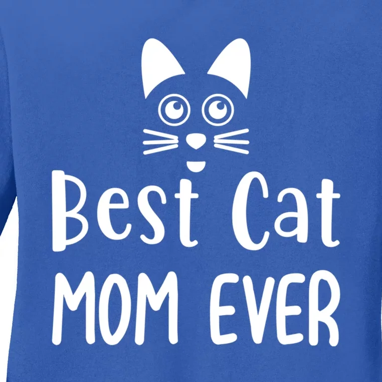 Cat Lover Funny Gift Best Cat Mom Ever Gift Ladies Long Sleeve Shirt