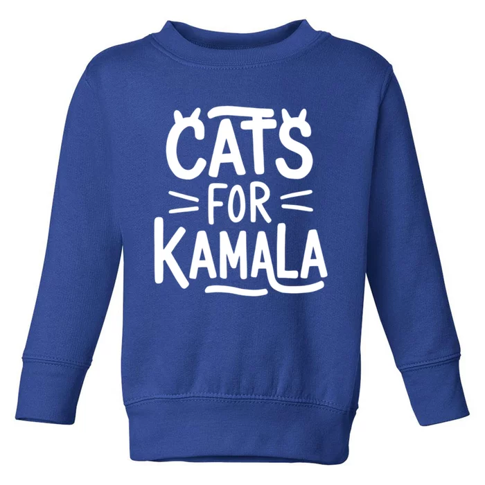 Cat Ladies For Kamala Cat Typography Alphabet Cute Simple Meaningful Gift Toddler Sweatshirt