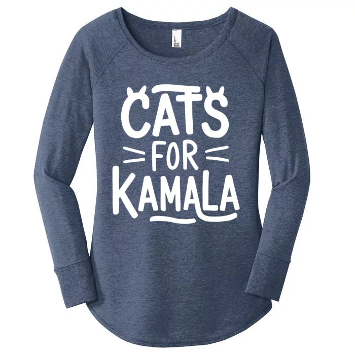 Cat Ladies For Kamala Cat Typography Alphabet Cute Simple Meaningful Gift Women's Perfect Tri Tunic Long Sleeve Shirt