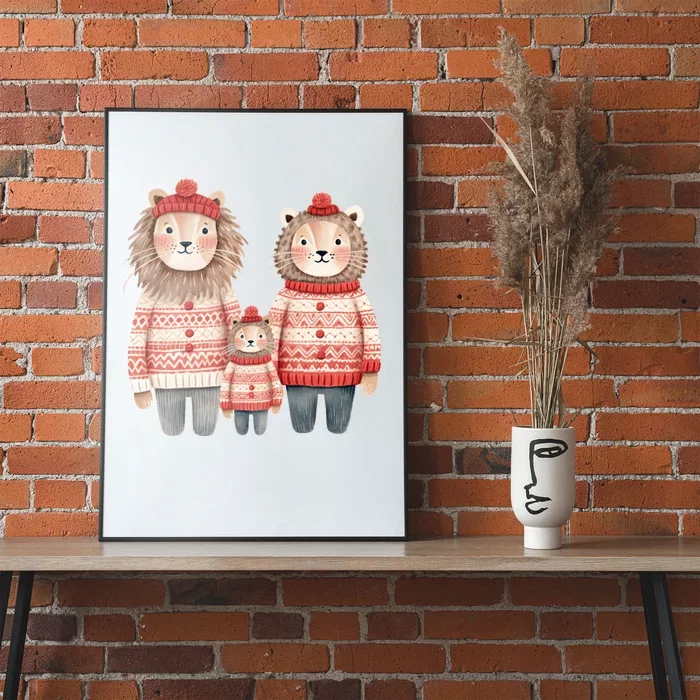 Christmas Lion Family Matching Outfit Poster