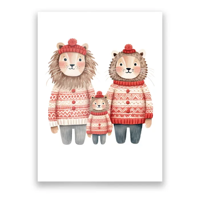 Christmas Lion Family Matching Outfit Poster