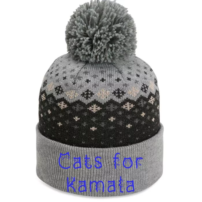 Cat Ladies For Kamala Cat Typography Alphabet Cute Simple Gift The Baniff Cuffed Pom Beanie