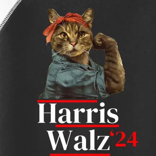 Cat Ladies For Kamala Walz Funny Cat 2024 President Toddler Fine Jersey T-Shirt