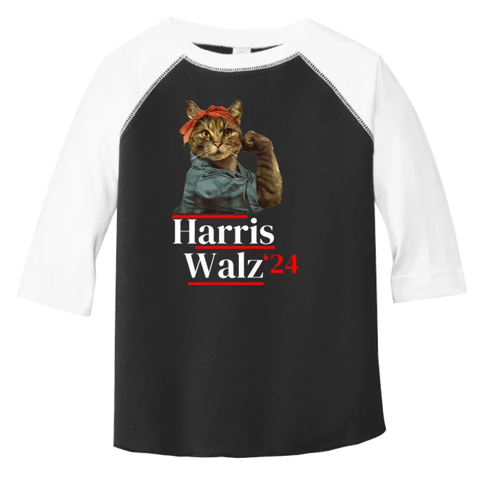 Cat Ladies For Kamala Walz Funny Cat 2024 President Toddler Fine Jersey T-Shirt