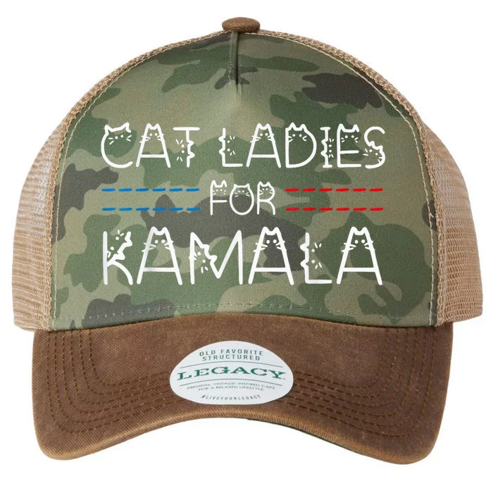 Cat Ladies For Kamala Funny Cat 2024 Lettering Positive Legacy Tie Dye Trucker Hat