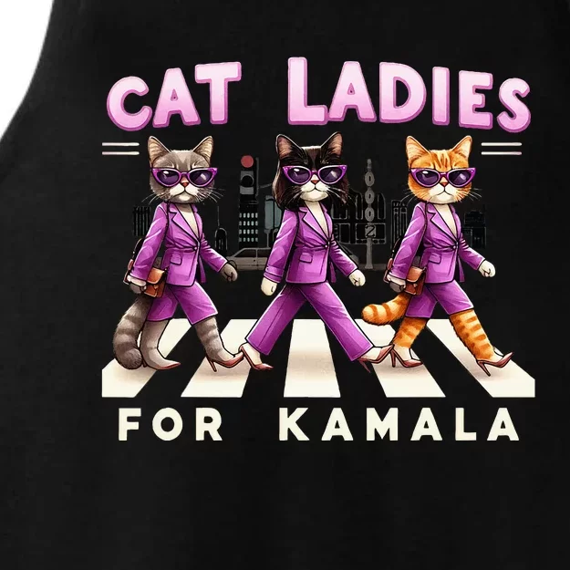 Cat Ladies For Kamala Ladies Tri-Blend Wicking Tank