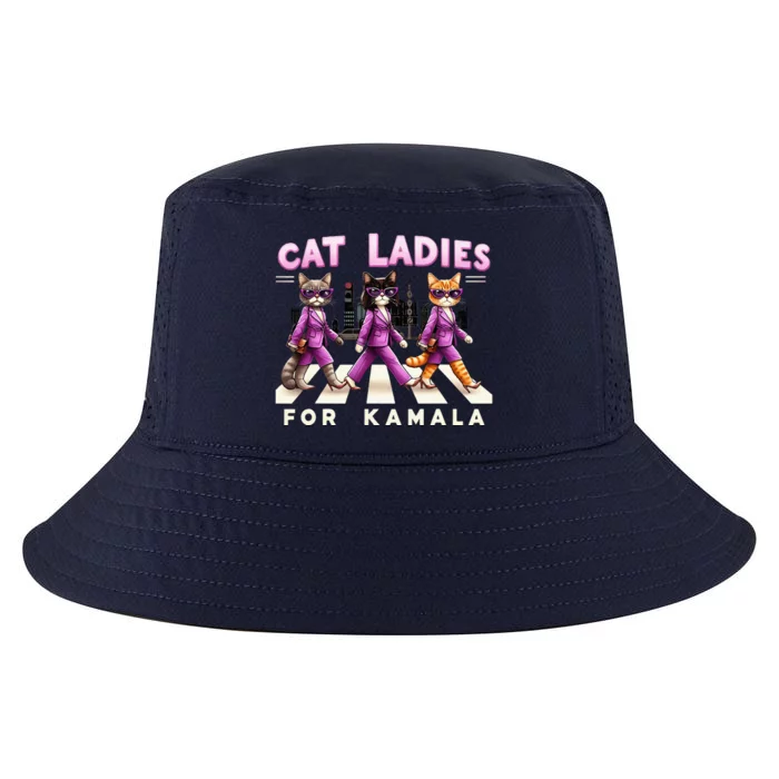 Cat Ladies For Kamala Cool Comfort Performance Bucket Hat