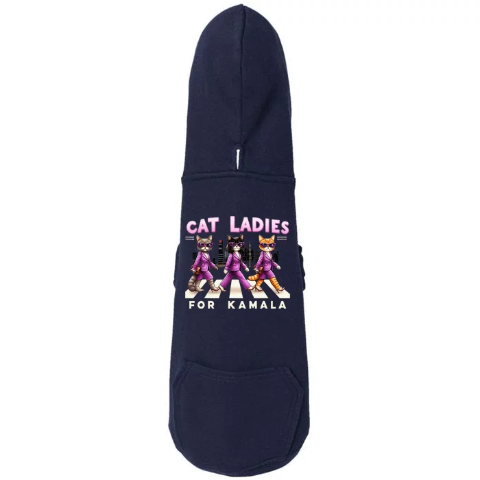 Cat Ladies For Kamala Doggie 3-End Fleece Hoodie