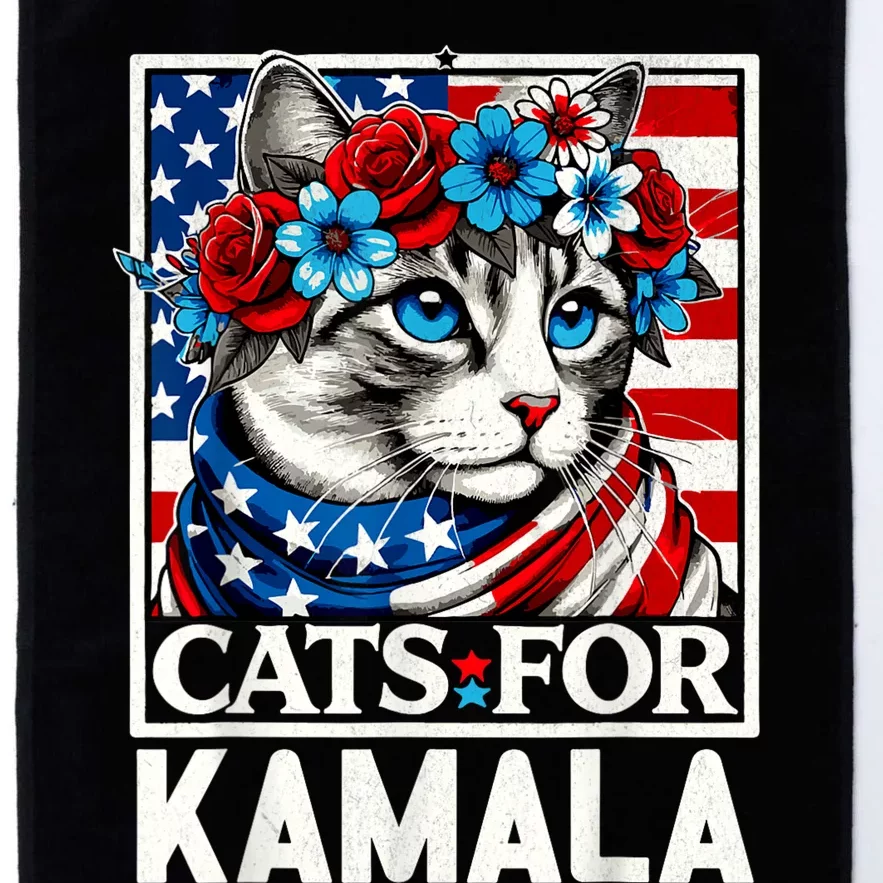 Cat Ladies For Kamala Funny Cat 2024 President Kamalaharris Platinum Collection Golf Towel