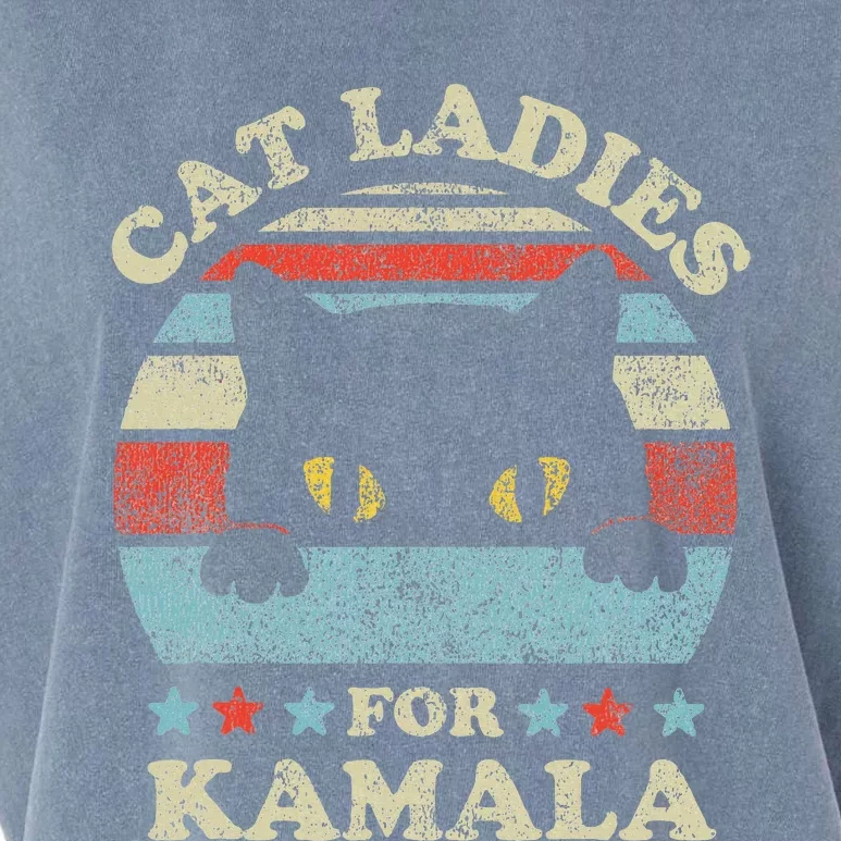 Cat Ladies For Kamala Harris Merch President 2024 Garment-Dyed Women's Muscle Tee