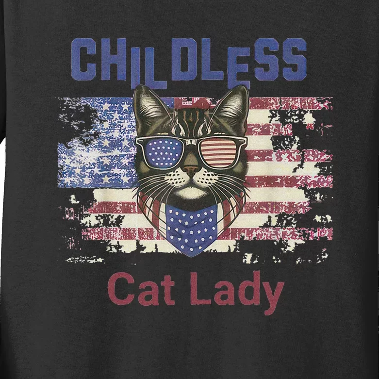 Cat Lover Feminist Childless Cat Lady Votes Kids Long Sleeve Shirt