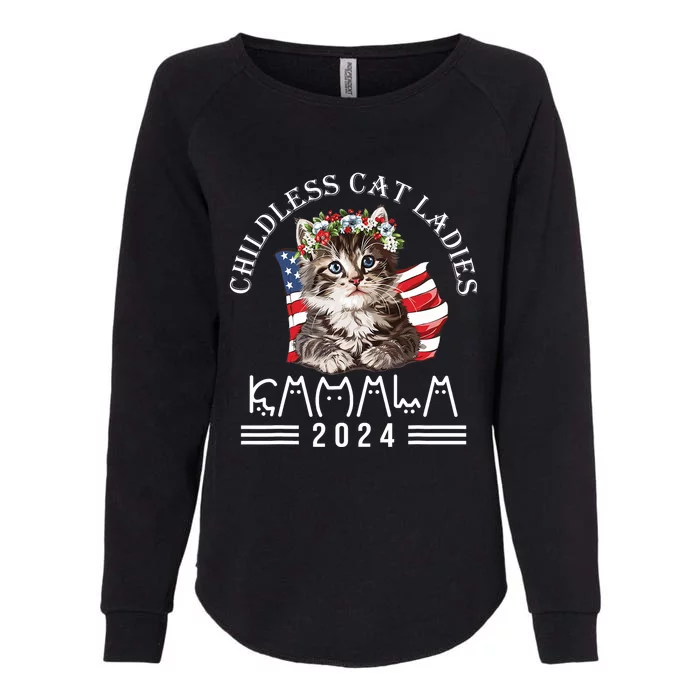 Cat Lady Fun Childless Cat Ladies 2024 Womens California Wash Sweatshirt