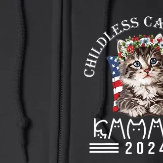 Cat Lady Fun Childless Cat Ladies 2024 Full Zip Hoodie