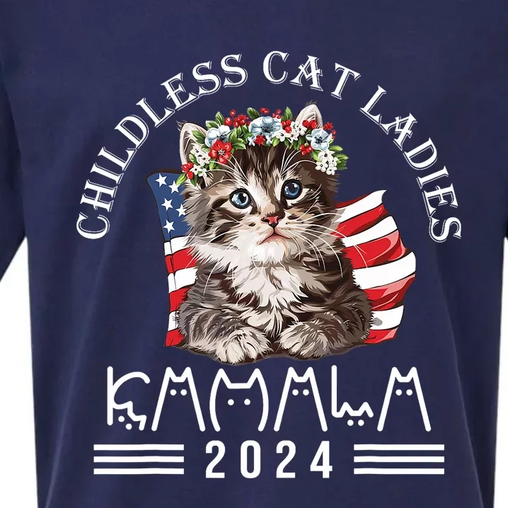 Cat Lady Fun Childless Cat Ladies 2024 Sueded Cloud Jersey T-Shirt