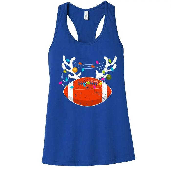 Christmas Lights Football Ball Funny Xmas Cool Gift Women's Racerback Tank