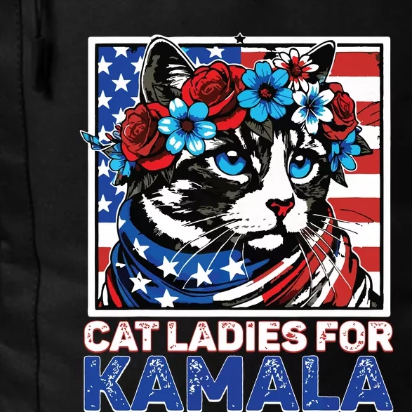 Cat Ladies For Kamala Funny Cat 2024 President Kamalaharris Daily Commute Backpack