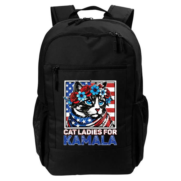 Cat Ladies For Kamala Funny Cat 2024 President Kamalaharris Daily Commute Backpack