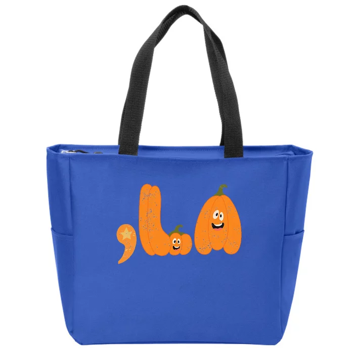 Comma La Funny Kamala Pumpkins Halloween Zip Tote Bag