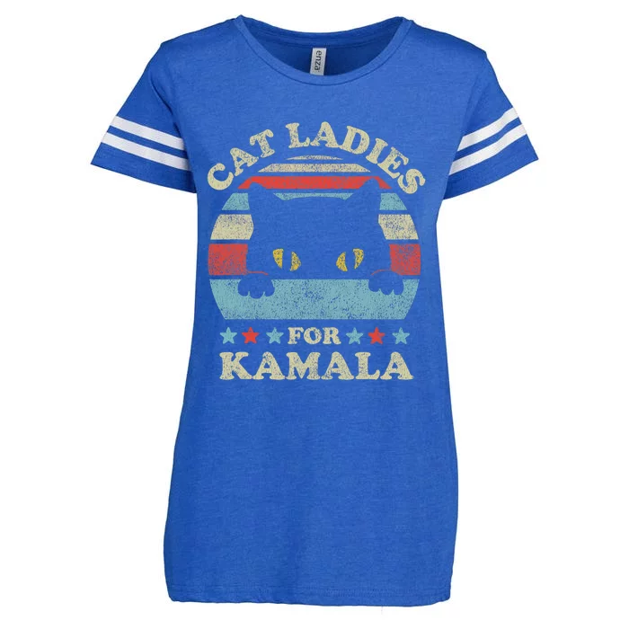 Cat Ladies For Kamala Harris Merch President 2024 Cat Lady Enza Ladies Jersey Football T-Shirt