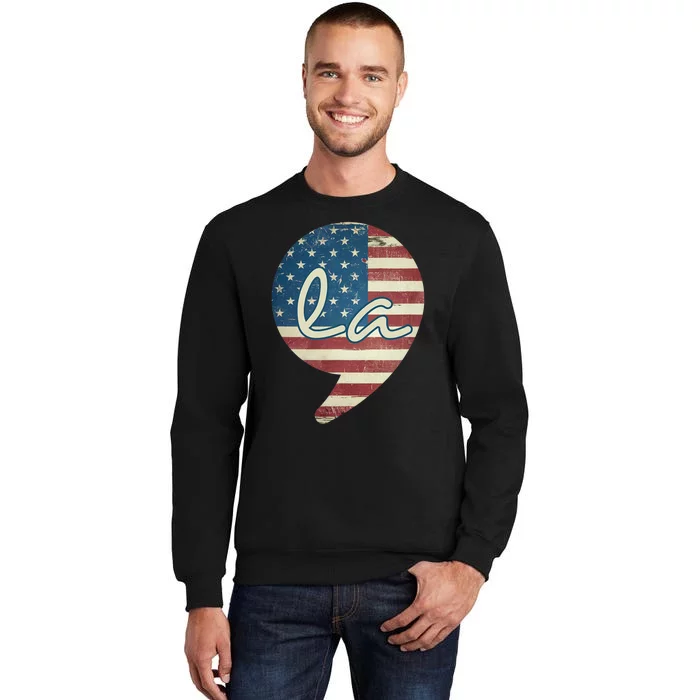 Comma La Funny Kamala Harris Usa Flag Sweatshirt