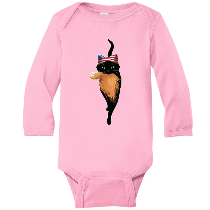 Cat Ladies For Kamala Funny Antitrump Election 2024 Baby Long Sleeve Bodysuit