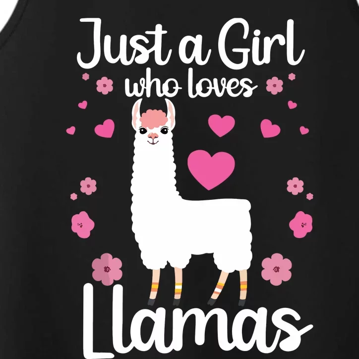 Cute Llama For Girl Farming Llama Lovers Alpaca Farm Performance Tank