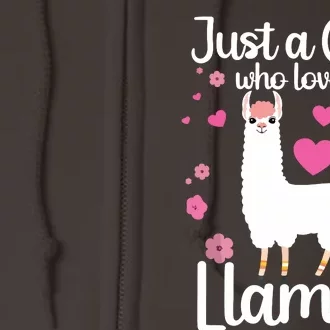 Cute Llama For Girl Farming Llama Lovers Alpaca Farm Full Zip Hoodie