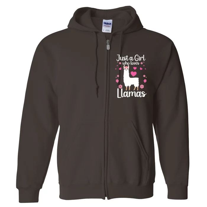 Cute Llama For Girl Farming Llama Lovers Alpaca Farm Full Zip Hoodie