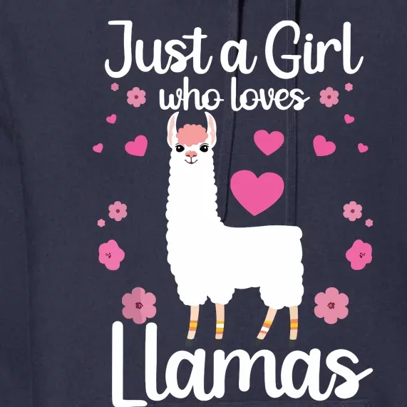 Cute Llama For Girl Farming Llama Lovers Alpaca Farm Premium Hoodie