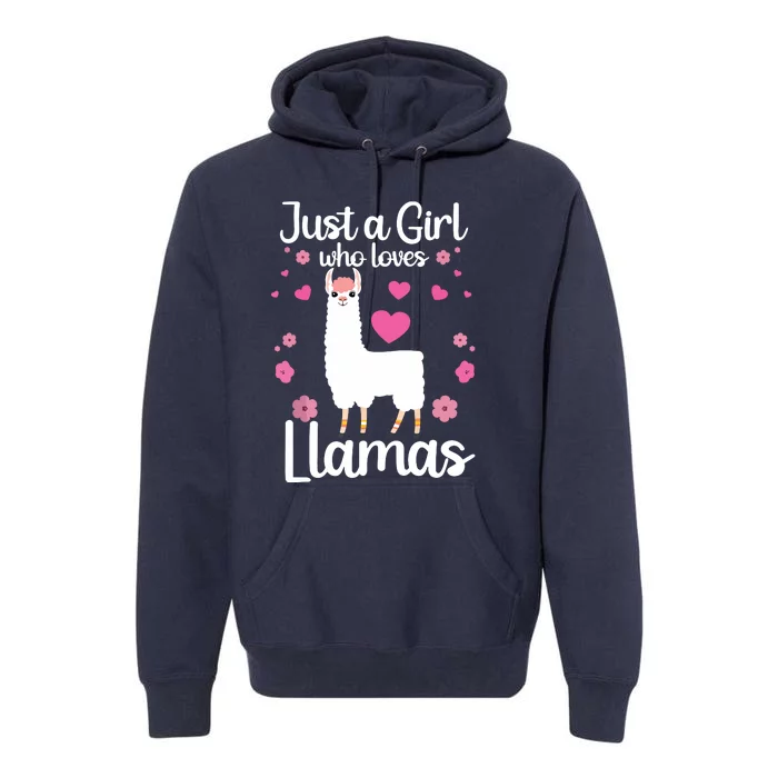 Cute Llama For Girl Farming Llama Lovers Alpaca Farm Premium Hoodie