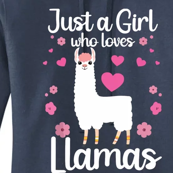 Cute Llama For Girl Farming Llama Lovers Alpaca Farm Women's Pullover Hoodie