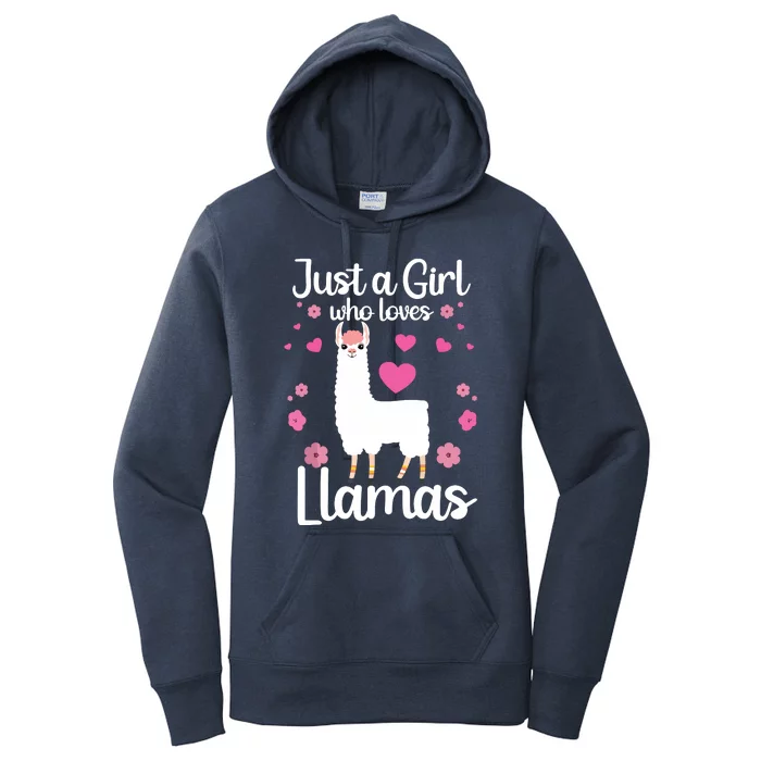 Cute Llama For Girl Farming Llama Lovers Alpaca Farm Women's Pullover Hoodie