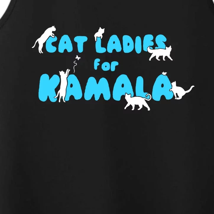 Cat Ladies For Kamala Funny Performance Tank