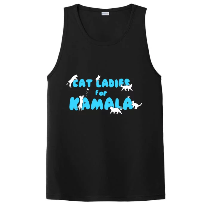 Cat Ladies For Kamala Funny Performance Tank