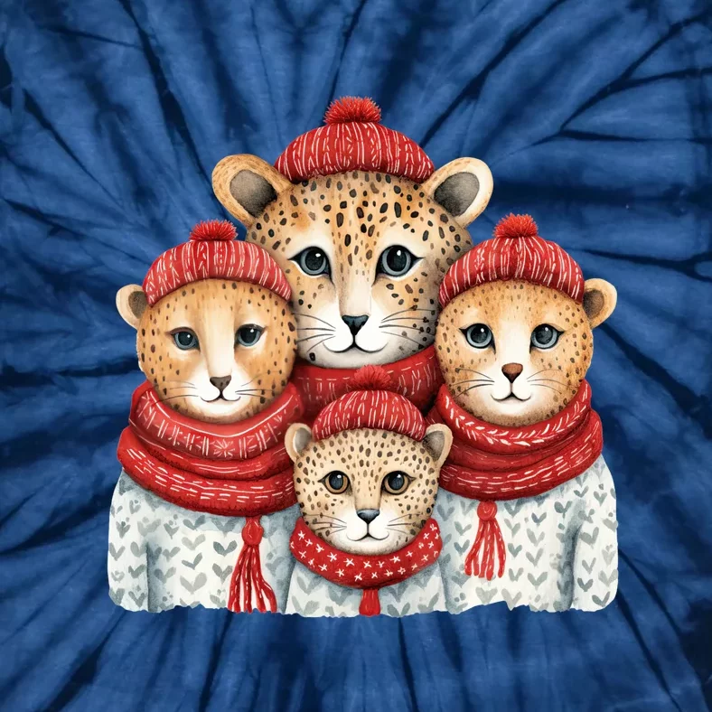 Christmas Leopard Family Matching Outfit Tie-Dye T-Shirt