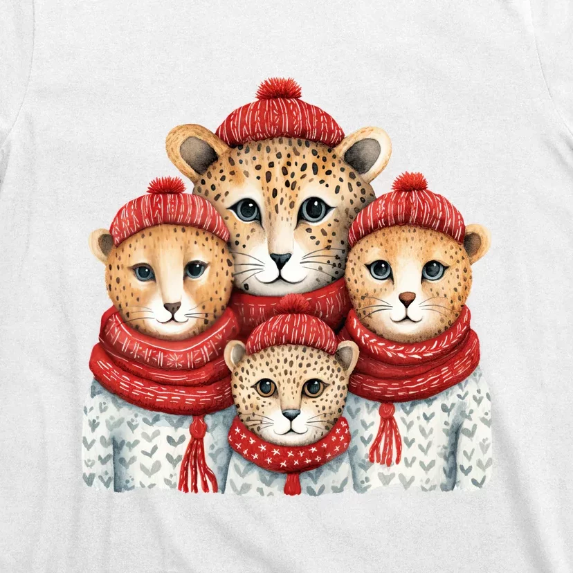 Christmas Leopard Family Matching Outfit T-Shirt