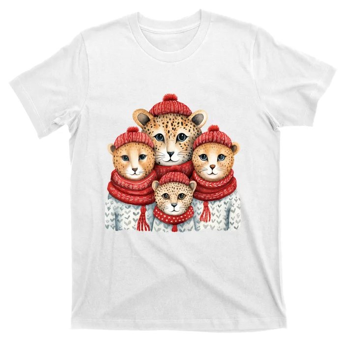 Christmas Leopard Family Matching Outfit T-Shirt