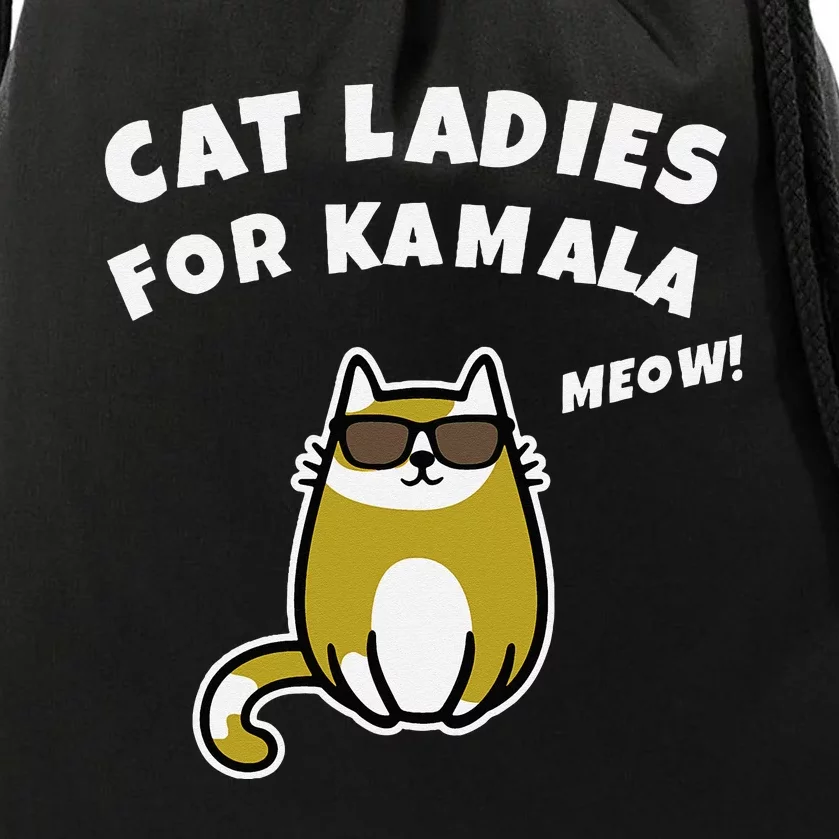 Cat Ladies For Kamala Drawstring Bag