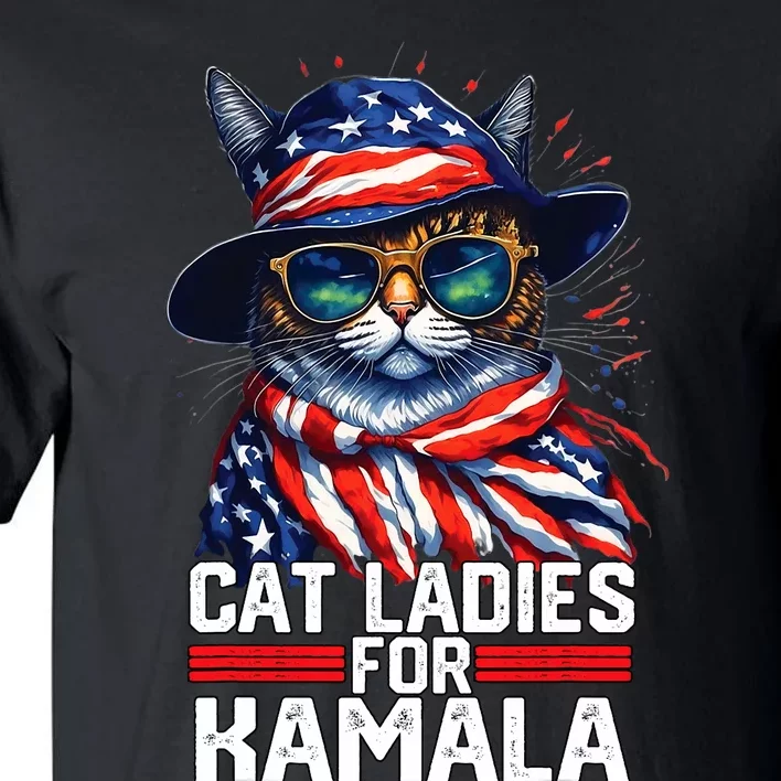 Cat Ladies For Kamala Harris Funny Cat Tall T-Shirt