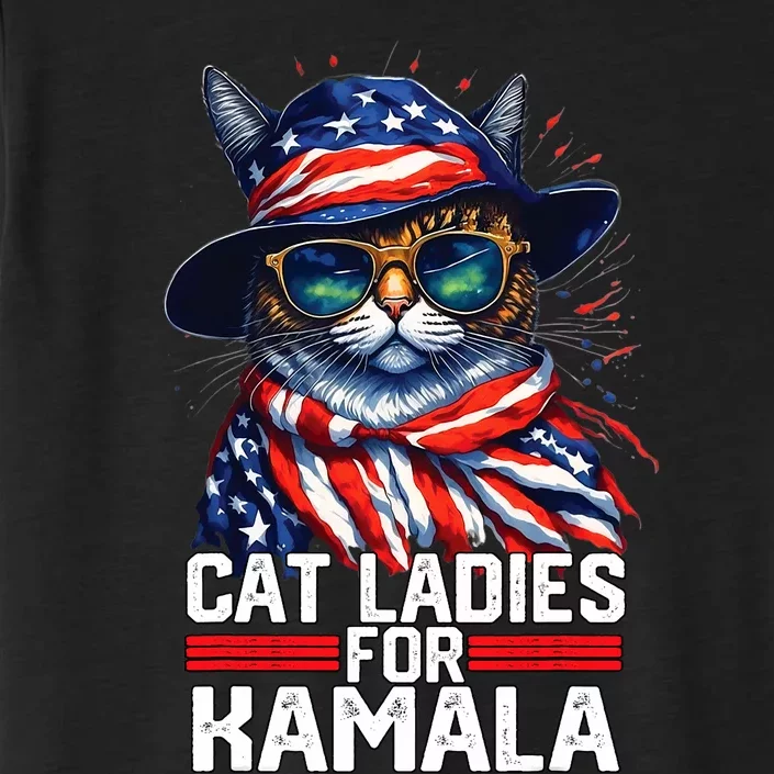 Cat Ladies For Kamala Harris Funny Cat ChromaSoft Performance T-Shirt